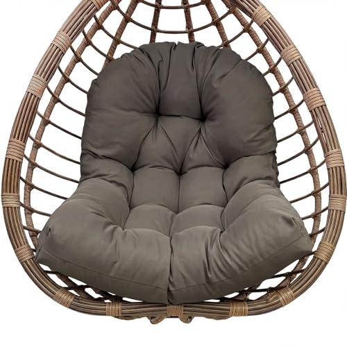 Awoyep Hängesessel Kissen Ersatzkissen Outdoor: Thick Soft Polyester Sitzkissen 80x120 cm Egg Swing Cushion Modern Einzel Pad für Hängeschaukel Gartenstuhl (Dark Gray)