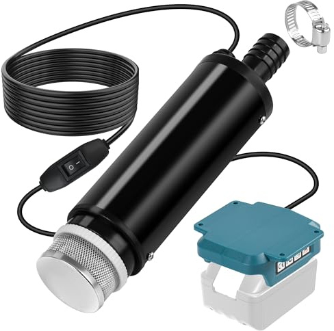 Akku Wasserpumpe für Makita 18V, Akku Tauchpumpe Tragbare Klein(Kein Akku) | Akku Pumpe Wasser Klein Sumpfpumpe, 30L/min für Poolpumpen Gartenbewässerung Autowäsche Pfütze Camping