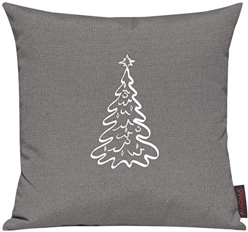 Shirtinstyle Sofakissen, Kissenbezug, Kissenhülle, Motiv Weihnacht Tannenbaum Weihnachtsbaum, Größe 40 x 40cm, Farbe Grau