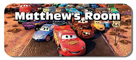Solo Signs UK Plaque de porte Cars 2 – Flash McQueen Disney personnalisé pour chambre d'enfant (SS30029)