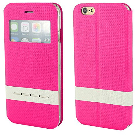 ebestStar - kompatibel mit iPhone 6 Plus Hülle iPhone 6S Plus View Case Handyhülle, Windows Schutzhülle Cover + Mini Stift +3 Kunststofffolies, Pink