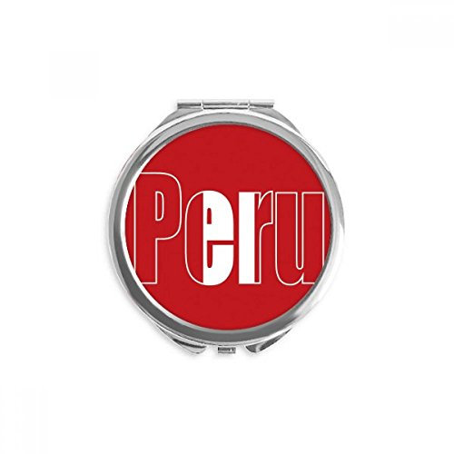 DIYthinker Peru Land Flagge Namen Spiegel Runde bewegliche Handtasche Make-up 2.6 Zoll x 2.4 Zoll x 0.3 Zoll Mehrfarbig