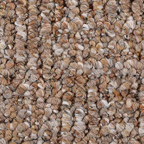 Teppichboden Meterware 2 m 3 m 4m und 5 m Breite Auslegware mit grober Schlingen Struktur in Braun ideal für Esszimmer und Wohnzimmer