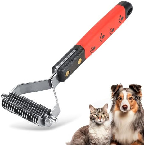 Peine del Pelo del Animal doméstico Profesional de Acero Inoxidable Pin Rastrillo del Sin arañazos Cuchillas Redondeadas Limpieza Deshedding Herramientas para Perros Gatos(18 Rastrillos)
