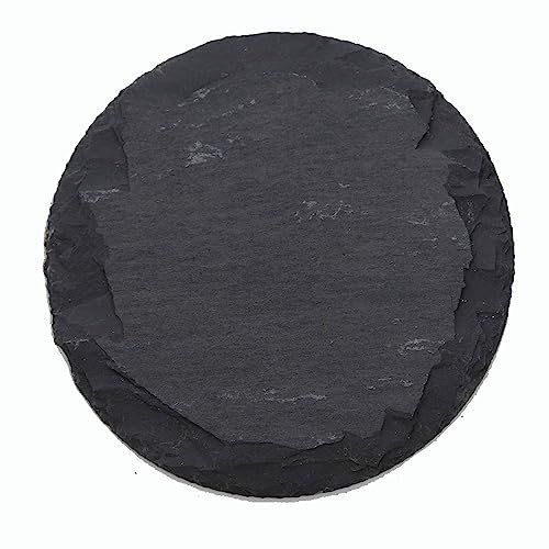 Novaliv Plat en ardoise ronde de 25 cm - Assiette de service en ardoise