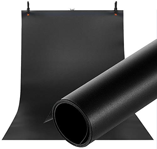 Selens PVC Hintergrund Fotografie 100 x 200 cm Schwarz Hintergründe Matte | Fotohintergrund Schwarzer Wasserdicht Background, für Fotostudio Portrait Produkt Haustier Backdrop Video Mode Geburtstage