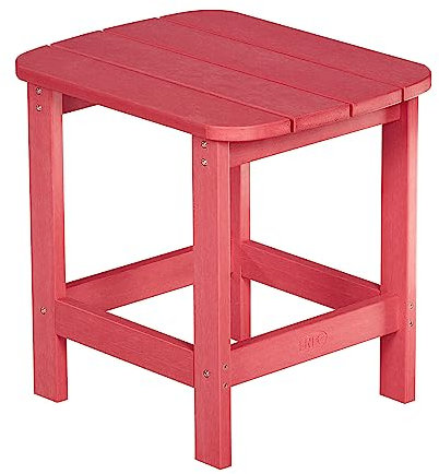 NEG Design Adirondack Tisch Marcy Beistelltisch täuschend echte Holzoptik, wetterfest, UV- und farbbeständig rot