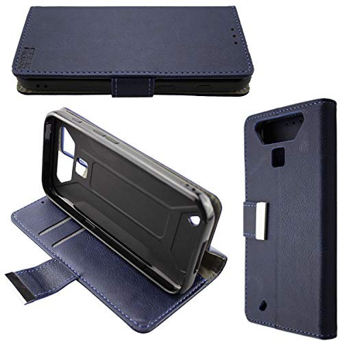 caseroxx Bookstyle Handytasche für Cubot Quest Lite in blau – Klapphülle mit Kreditkartenfächern, Magnetverschluss, Standfunktion & Rundumschutz für Display und Gehäuse