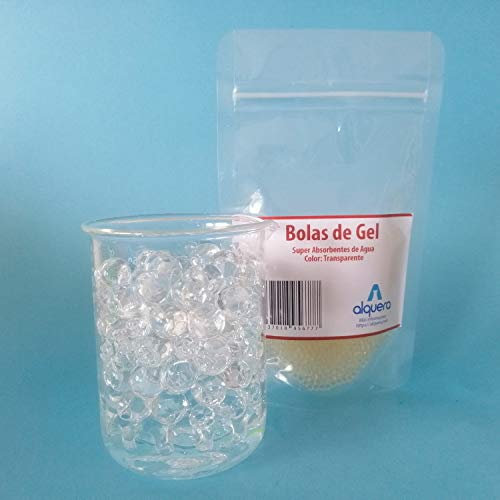 Alquera Deko-Gelkugeln Hydrogel für Pflanzen, Wasserperlen, Wasserkugeln 100g trocken - 10L mit Wasser (Transparente)