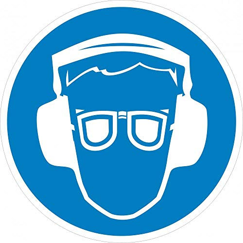 Schild: Gehör- und Augenschutz tragen - Aluminiumschild 400mm