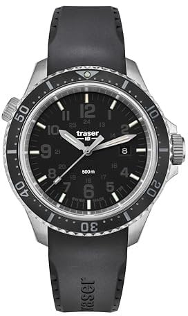 Traser Herren. Analog Quarz Uhr mit Kautschuk Armband 109377