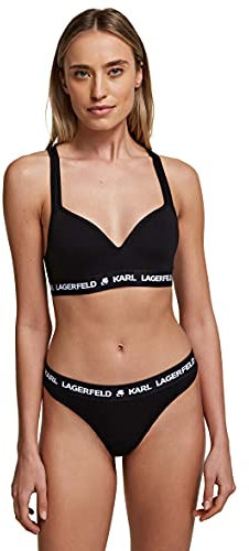 KARL LAGERFELD Damen Karl Lagerfeld Damen Tanga Mit Karl-Logo, Schwarz, M