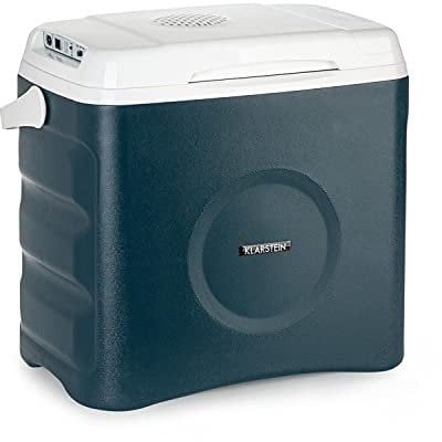Klarstein BeerBelly 29 Elektrische Kühlbox - 29 L, 3 Anschlüsse: 230V, 12V, für Zigarettenanzünder & USB-Anschluss, Tragbar, Kühl- und Warmhaltefunktion, Auto, LKW, Camping, Steckdose, blau