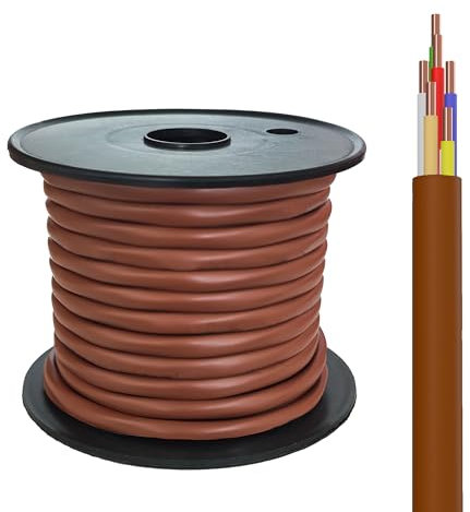 FRUDRIK Thermostat Wire - Solid Copper 18 Gauge - CL2- Power Circuit Cable (18/6Brown, 50ft)