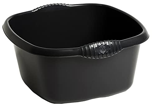 Home Furniture Deep Square Design Plastic Washing Up Bowl (Black)