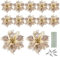 Toyvian Glitter Künstliche Blumen Muster 12pcs Blumen mit Vorbauten Und Clips für Tischdekorationen Und Festliche AnläSse Ornamente Party