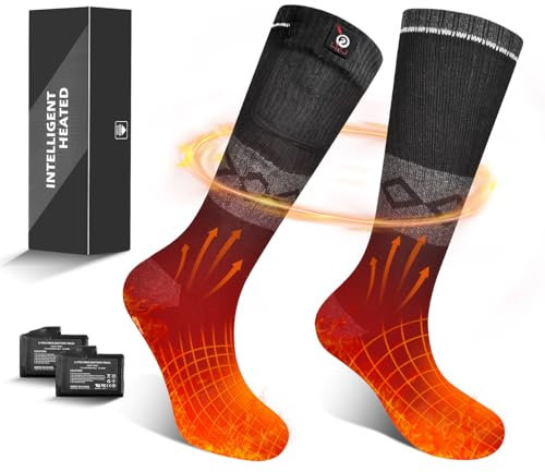 Beheizte Socken für Herren Damen Akku Elektrische Socken im kalten Winter Thermische Heizung Socken für die Jagd Camping Skifahren Wandern Angeln Reiten Motorradfahren