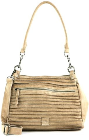 FREDsBRUDER Riffel Echo Schultertasche Leder 32 cm, oat beige, Einheitsgröße