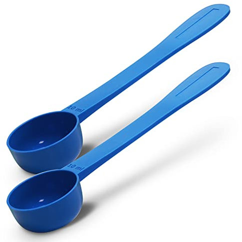 2pc Kit, RE-GEN 10ml Reusable Long Handle Plastic Measuring Spoon Scoops Dosing Spoons | Ideal for Liquids, Powders, Granules, Home, Kitchen, Catering, Healthcare, Fitness