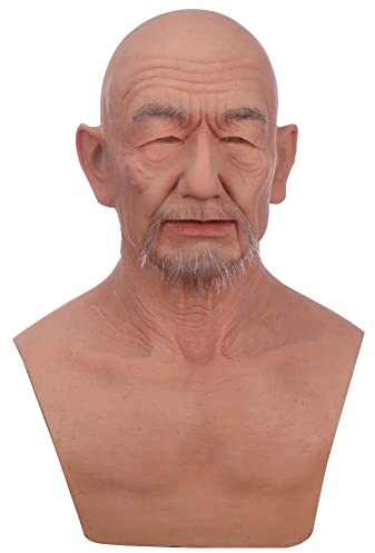 EQAIWUJIE Silikon Maske für Cosplay Halloween Silikon Realistisch Old Man Face Handmade Kostüme