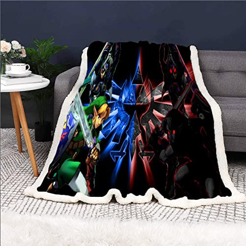 Doiicoon Zelda Decke Flanell Wolldecke Reise-Super Weiche Kinder 3D-Digitaldruck Sofadecke, Zelda Fleecedecke, Für Schlafsofa Und Sofa (1,75 x 100 cm)