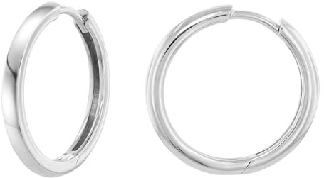 trendor Damen-Ohrringe 925 Silber Klapp-Creolen Ø 20 mm eleganter Ohrschmuck für Frauen, zauberhafter Schmuck aus Sterlingsilber 41613