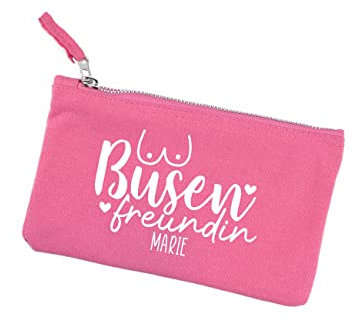 Lustapotheke® Busenfreundin Kosmetiktasche mit Aufdruck des Namens/Freundinnengeschenk 20,5 cm x 12 cm (B/H), PINK