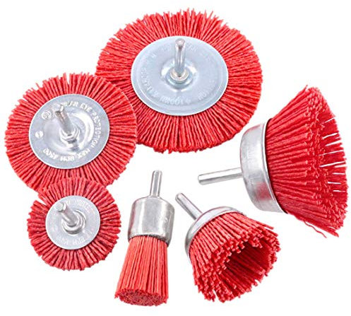 6 StüCk Nylon Filament Schleifmittel Draht BüRsten Rad Und Tasse BüRsten Set Mit 1/4 Schaft, 6 GrößEn Nylon Bohrer BüRsten Set Perfekt