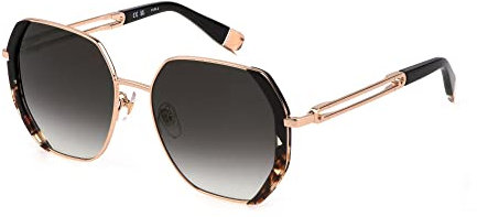 Furla Unisex SFU689V Sunglasses, Shiny Total Rose Gold, 54