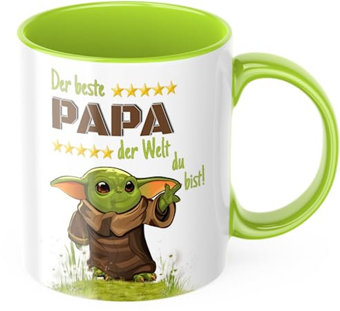 Der beste Papa der Welt du bist - Tasse - Das perfekte Geschenk für den Papa oder Mann Dad - Diese Papatasse ist lustig und die beste Geschenkidee zum Vatertag oder Geburtstag (grün)