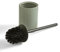 Ceramic Toilet Bowl Brush and Holder for Bathroom, Ribbed Design Free Standing Anti Bacterial Strong PP Fibre Bristle Brush with Cup Easy for Bathroom, Green