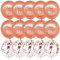 DOJoykey 18th Birthday Balloons Pack - 10pcs Rose Gold Balloons with Letter, 5pcs Confetti for Party Decoration