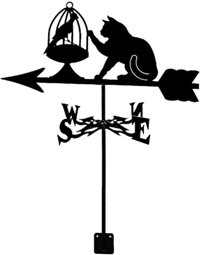 Wetterfahne für Katzen und Vogelkäfige, Windrichtungsanzeiger für Katzen, professionelles Messwerkzeug, vertikal montiert, Vintage-Bauernhof-Dachdekoration