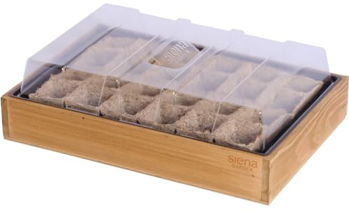 Siena Garden Anzuchtvollholzkiste mit 24 Töpfen biol. abbaubar