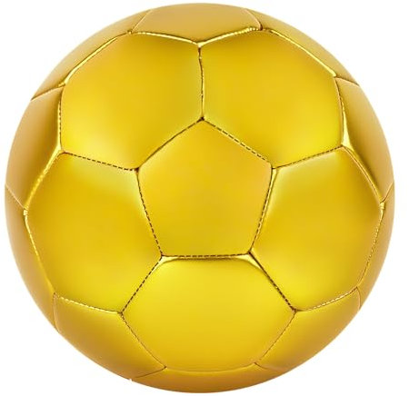 Linkidea Goldfarbener Fußball, Größe 5, offizielle Spielgröße, goldener Fußball, Geschenkidee für Freestyle-Fußball und Jonglieren