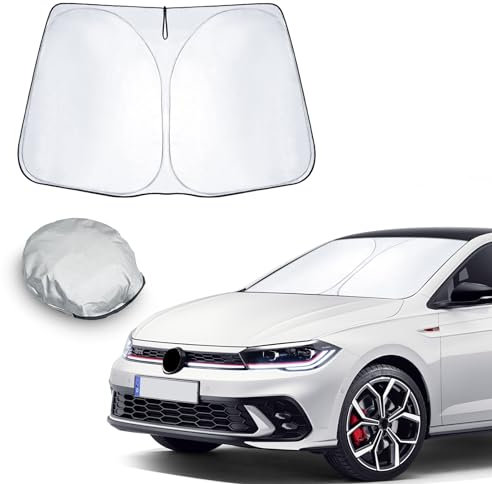 CDEFG Compatible con VW Polo MK6 AW GTI 2018-2022 2023 2024 Parasol Delantero Parabrisas Coche Parasol Polo MK6 2023 Accesorios