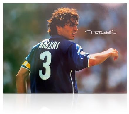 Exclusive Memorabilia Photo Italie signée par Paolo Maldini : Coupe du Monde 1998