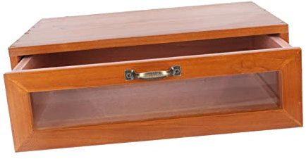 ETHZZLE Holz Schubladenbox Mit Monitorständer Für Desktop-aufbewahrungsbox Kosmetikbox Aus Hochwertigem Holz Und Eisen Für Haushaltstische Praktischer Desktop-organizer Mit Schublade