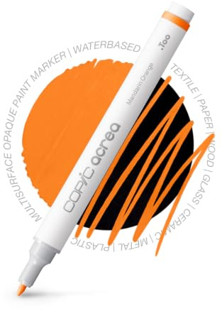 Copic acrea 009, Mandarin Orange, Paint Marker mit wasser- und pigmentbasierter Tinte, Strichstärke 0,8-1,2 mm