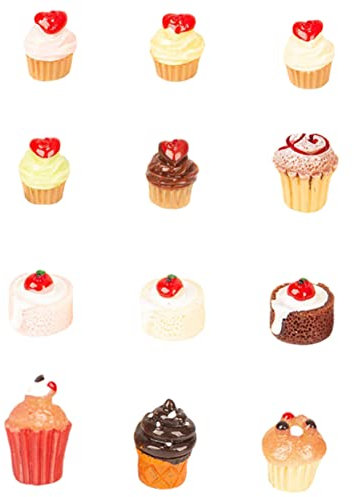 Vaguelly 12 Stück Simulationskuchen Mini Küchen Szenen Dekor Dekorative Fake Food Requisite Kinder Rollenspielzeug Mini Küchenzubehör Mini Dekor Fake Kuchen Kinder Fake