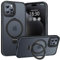 BENTIACC Handyhülle iPhone 15 pro max Hülle, mit Unsichtbarer Ständer, mit Mag-Safe, Militärschutz, [Transluzente Matte] Anti-Fingerabdruck hülle iPhone 15 pro max 6,7 Zoll(Schwarz)