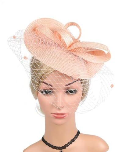 KENFHH Chapeau de Fleur de Luxe Chapeaux de Paille fascinateurs de mariée Premium de Luxe pour Femmes Dames 9057-rose