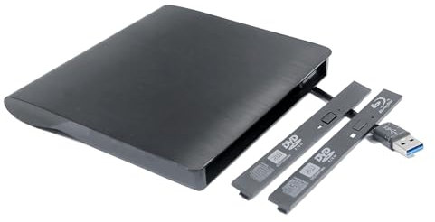 USB 3.0 External Optical Disc Drive Housing Case Enclosure Kit, Portable Pop-Up ODD Caddy, for Laptop & Desktop PC Internal 12.7mm Slim SATA Tray CD DVD BD Player and Burner Black with Bezel