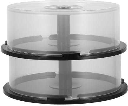 Ciieeo Porta Cd/dvd Da 2 Pezzi Contenitore Rotondo in Plastica Per Cd/dvd Organizer Per Cd