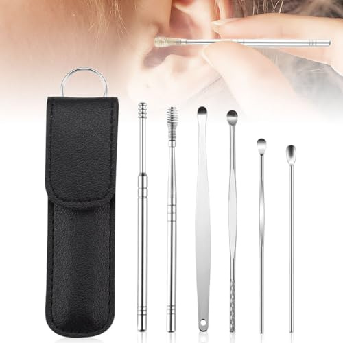 Earwax Cleaner Tool Set, 2024 New Professional Ear Cleaning Sets with Storage Box,Manual Ear Wax Removal Kit for Men and Women,Tinnitus Relief for Ringing Ears (Black)