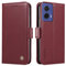 XINNI Cover per Motorola Moto G85 5G Custodia, Semplice Cellulare Libro Antiurto Flip Pelle PU/TPU Magnetica Case, VinoRosso