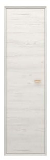 FURNARO Hängeschrank hoch Pinie-Weiß-Nachbildung/Navarra-Eiche-Nachbildung Wandschrank Schrank B/H/T 35/140/40 cm