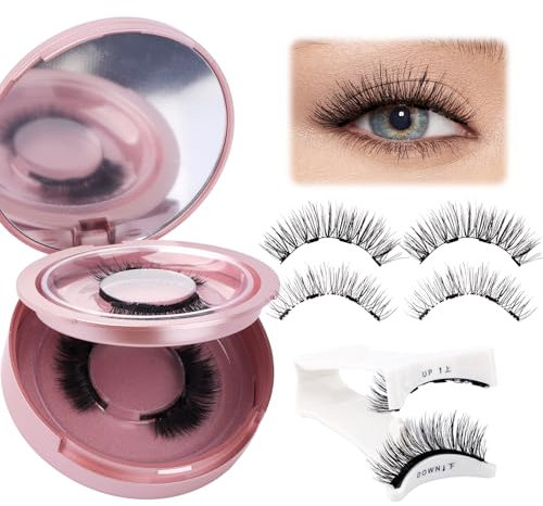 Pestañas Postizas Magneticas 2 Pares Pestañas Magnéticas con Aplicador Aspecto Natural Kit de Pestañas Magnéticas no Necesita Pegamento Magnetic Eyelashes(24P+KS01)