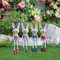 Osterdeko Garten, 4 Stück Kantenhocker Osterhase Figuren Aus Harz, Deko Hase Osterdeko Gartendeko Für Draußen Wetterfest Ostern Tiere Ornament Easter Bunny Figur Hase Für Bauernhof Balkon (4STK)