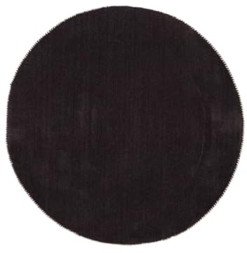 carpetfine handgefertigter Wollteppich Gabbeh Lola Rund Dunkelgrau Ø 120 cm Weich, Hochwertig, Zeitlos | Runder Teppich für Gemütlichkeit & Eleganz im Wohnzimmer, Schlafzimmer und Diele
